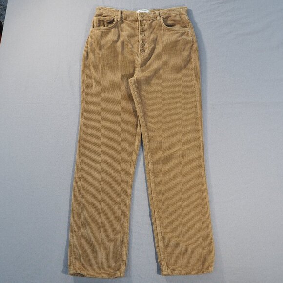 Reformation Corduroy Pants Womens 29 Tan Cynthia High Rise Button Fly Academia